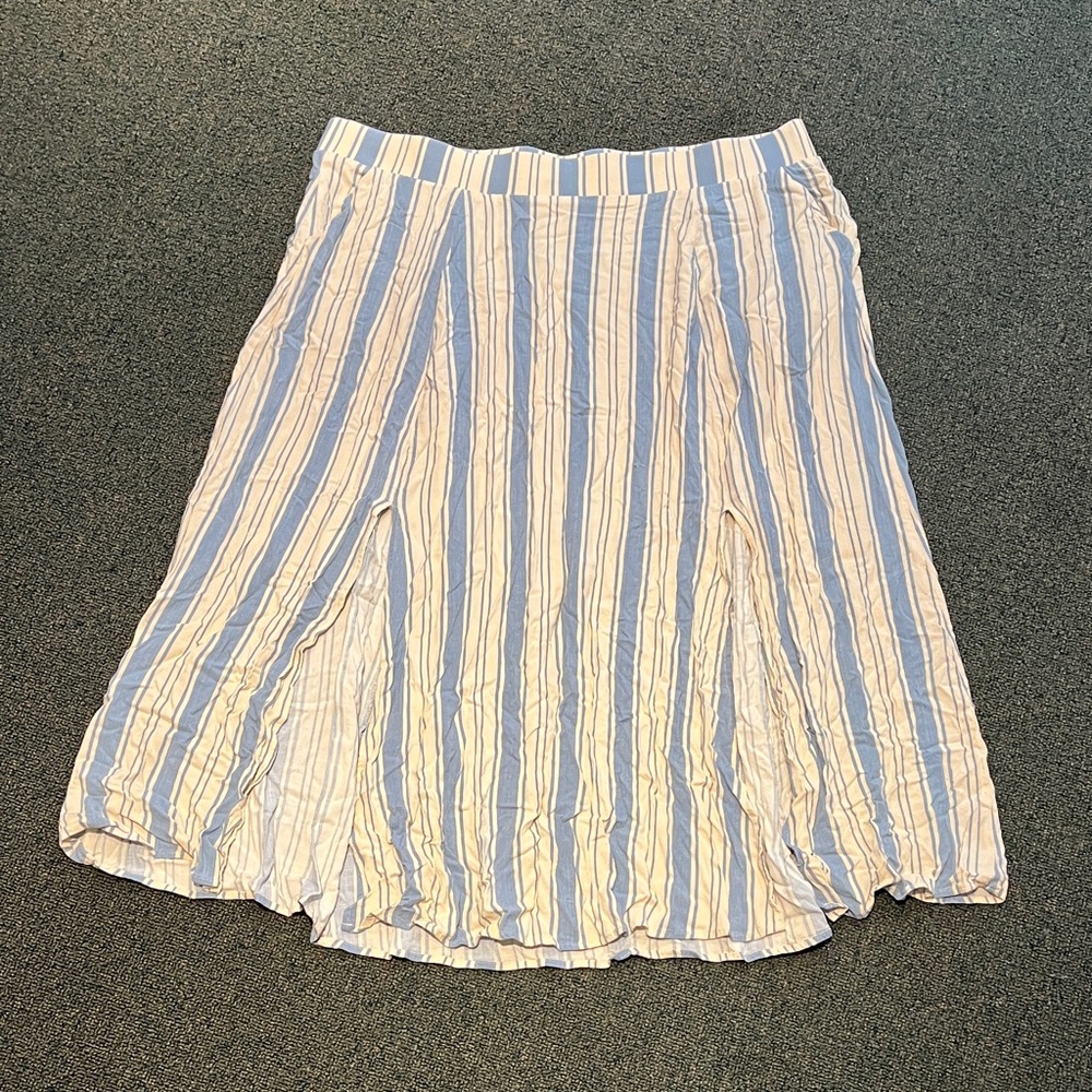 Plus size Torrid striped summer skirt with double slit